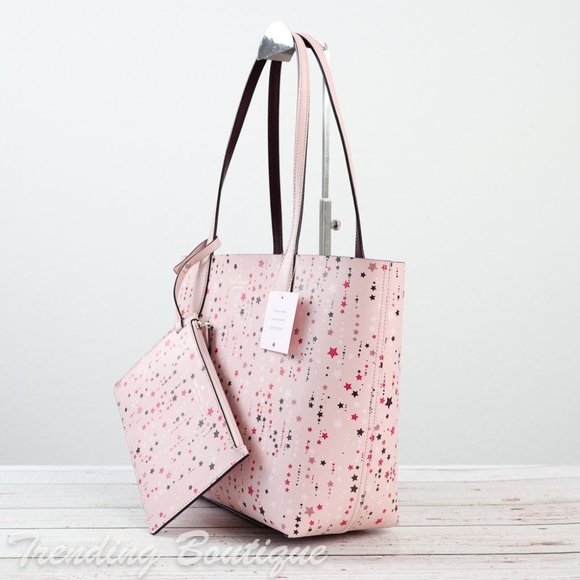 NWT Kate Spade Twinkle Printed Small Reversible Tote Shoulder Bag in Pink Multi - Picture 6 of 10